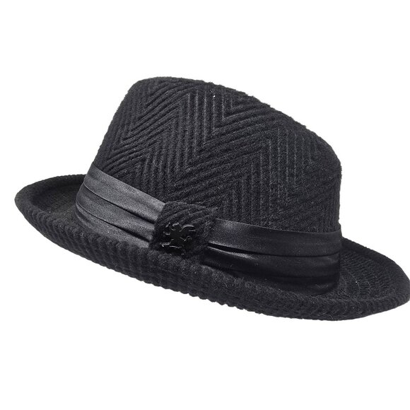 Stacy Adams Black Fedora Hat L/XL Polyester - Picture 4 of 12